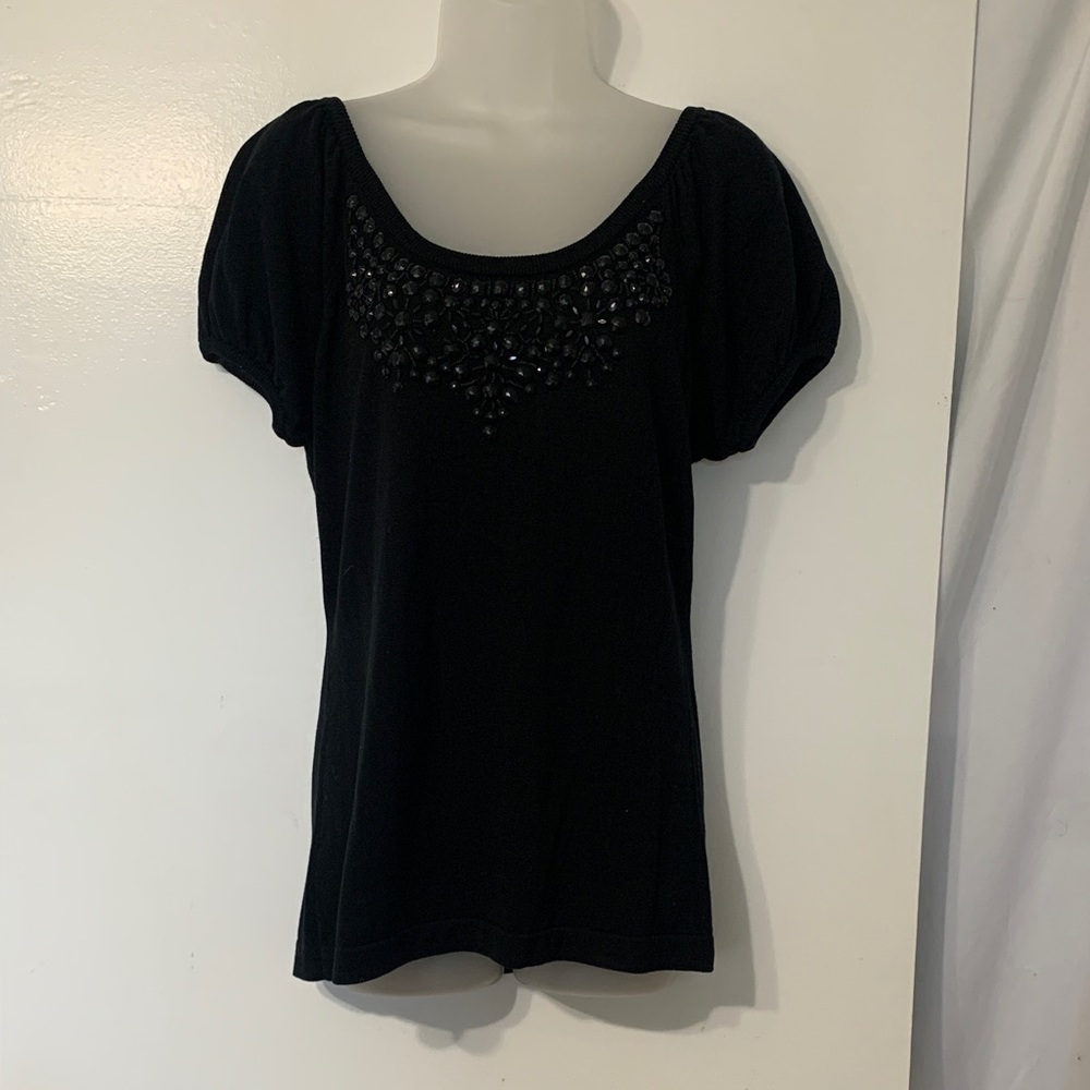 Karen Kane Black Beaded Sweater